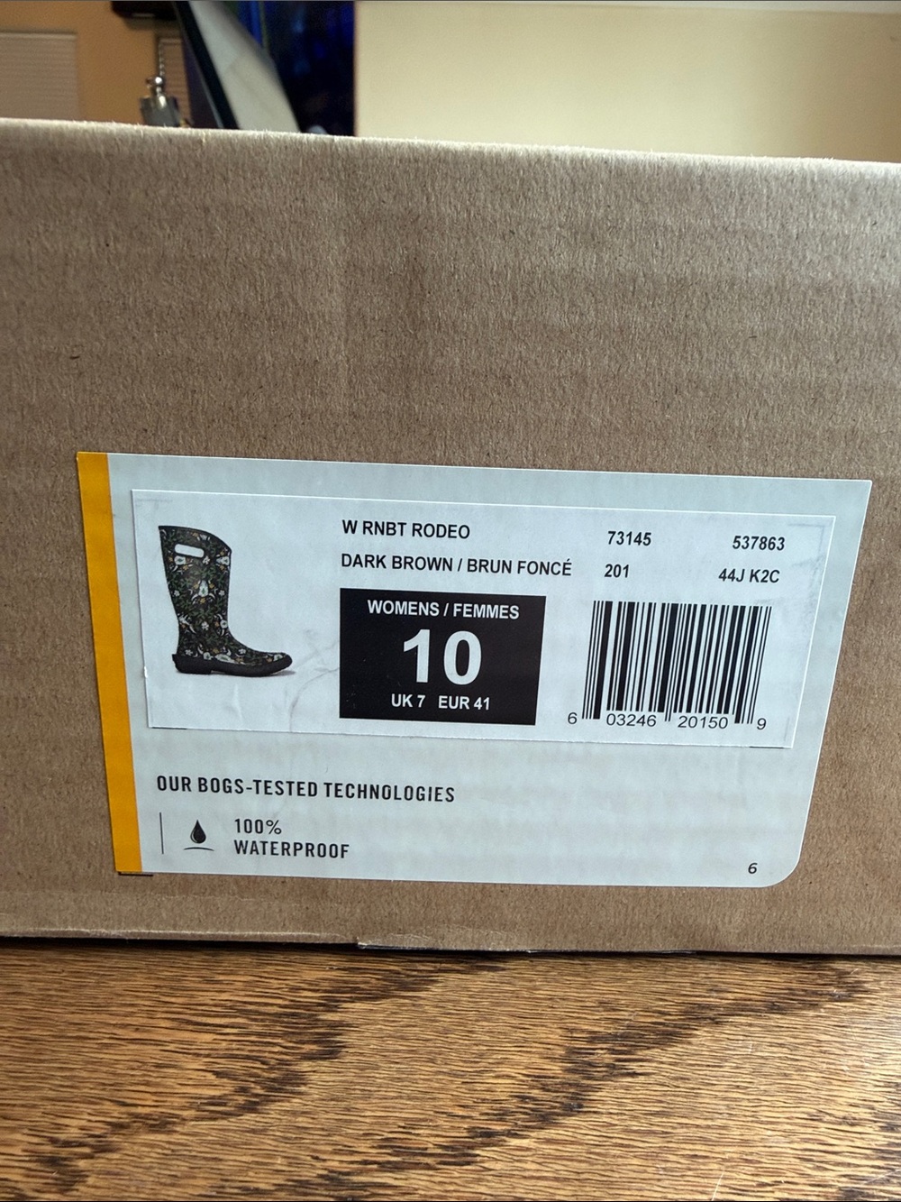 Bogs Women's Black Floral Skull Print Rain Boots - Picture 4 of 5